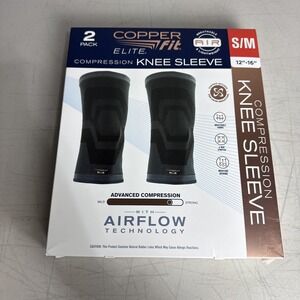 Copper Fit Elite Compression Knee Sleeves Air  S/M 12–16"  2-Pack New